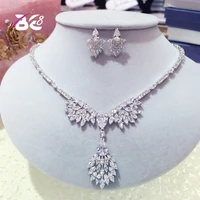 be 8 classic design romantic jewelry aaa cz clear necklace earrings wedding bridal jewelry sets dress accessories s035