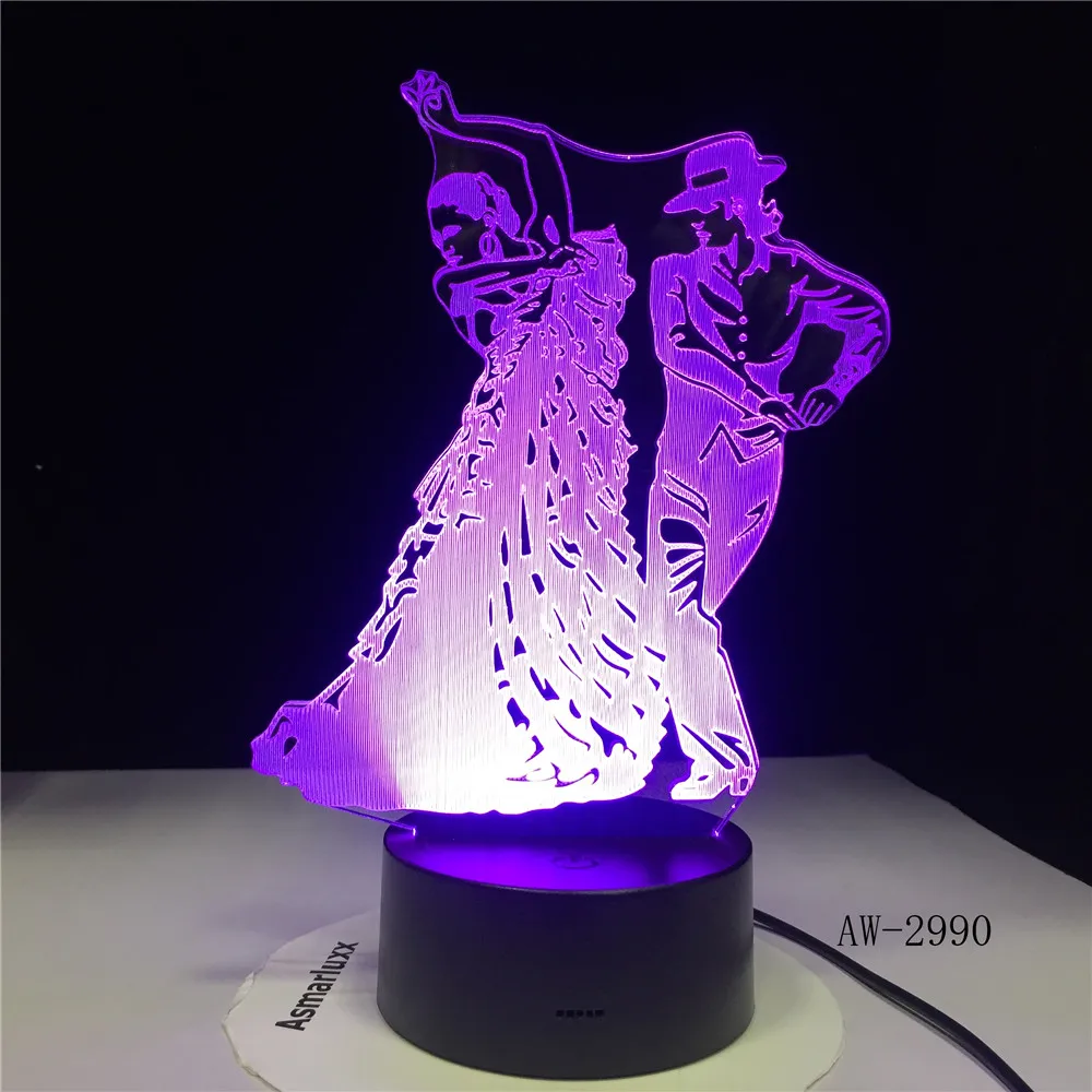 Танцевальная юбка с фламинго настольная лампа 3D светодиодный светильник для