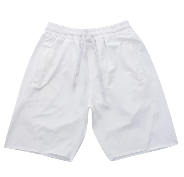 Белый Brand New Men's Sports Shorts Solid Destroy Pocket Casual Male Summer Trousers Gym Bottom Men Waistband Loose Shorts - Цвет: Белый