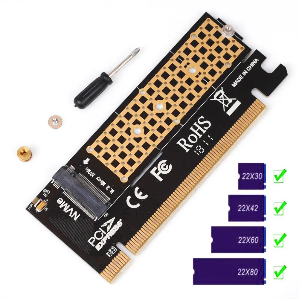 Zeadow M.2 NVMe SSD NGFF к PCIE 3 0 X16 X4 адаптер M Key интерфейс Плата расширения полная скорость