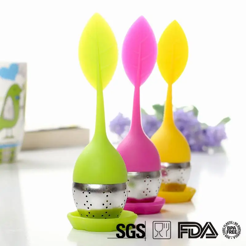 Одобренное FDA милое Силиконовое ситечко для заварки чая из нержавеющей