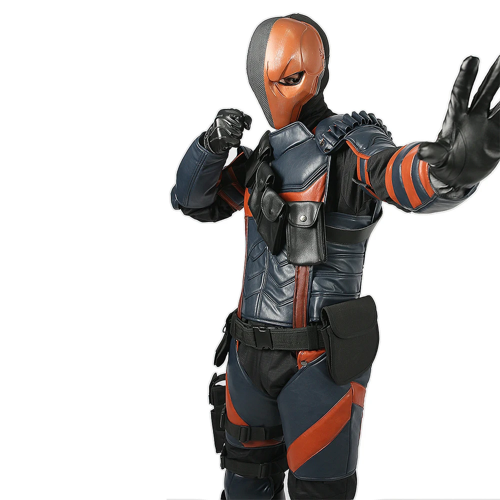 X-COSTUME Бэтмен Аркхэм рыцарь игра Deathstroke косплей костюм из искусственной кожи Броня наряд супергероя костюм Хэллоуин костюм для мужчин