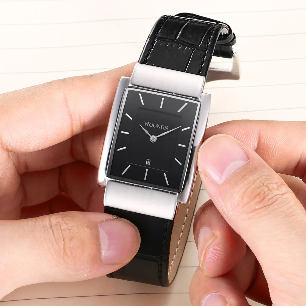 Часы мужские кварцевые ультратонкие прямоугольные в японском стиле 2020|watch for|watches