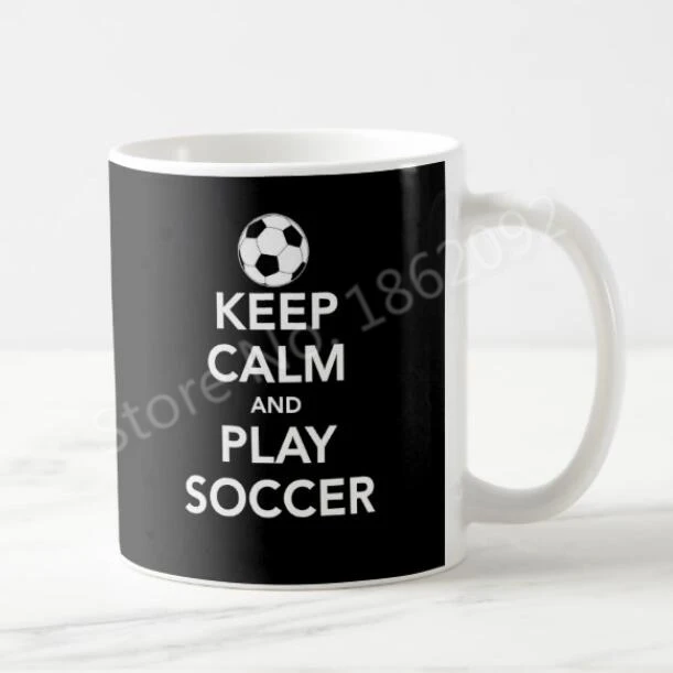 Современная черная кружка с надписью Keep Calm and Play для футбола кофе пивные чайные