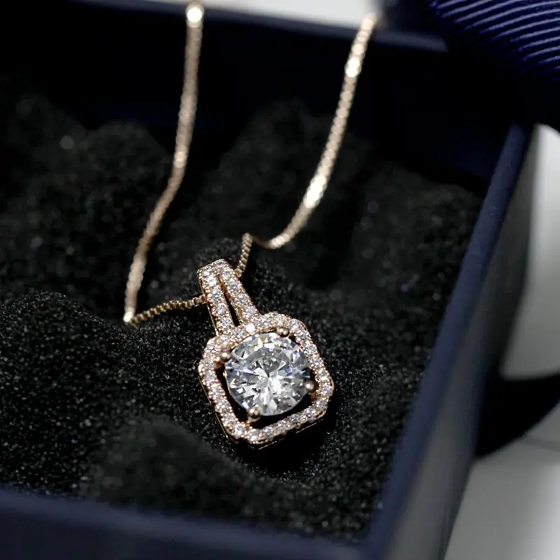 

Jewelry 18K gold moissanite Diamond Necklace Wedding gifts MO-01-h01