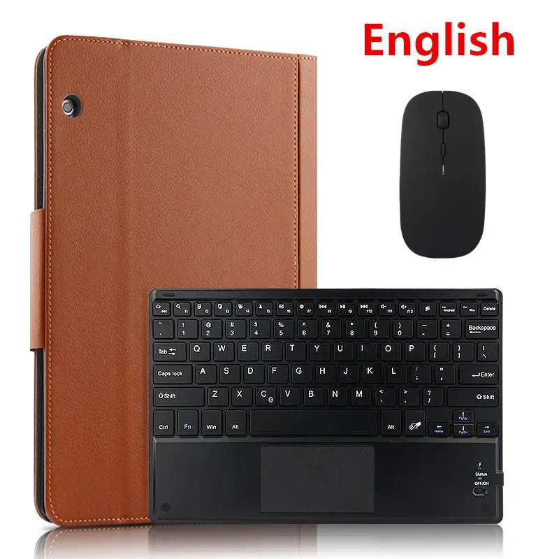 brown mouse English Чехол для huawei MediaPad T5 10 защитный чехол Bluetooth клавиатура протектор PU кожа AGS2-L09 L03 W09 W19 10," планшетный ПК чехол - Цвет: brown mouse English