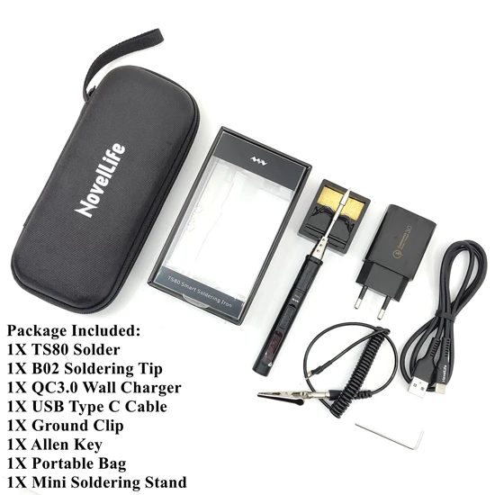 TS80 and Bag Kit Мини TS80 Портативный Цифровой паяльник QC3.0 быстрое зарядное устройство комплект Регулируемая температура OLED экран usb Тип C кабель питания - Цвет: TS80 and Bag Kit