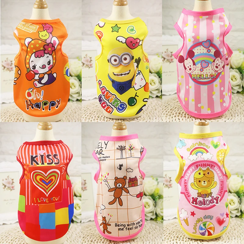 Милая жилетка для собак 6 стилей весенняя одежда питомца футболка мягкая летняя