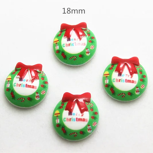 

20pc Round Resin Christmas Flatback Cabochon Craft for DIY hair bow center scrapbooking,18mm