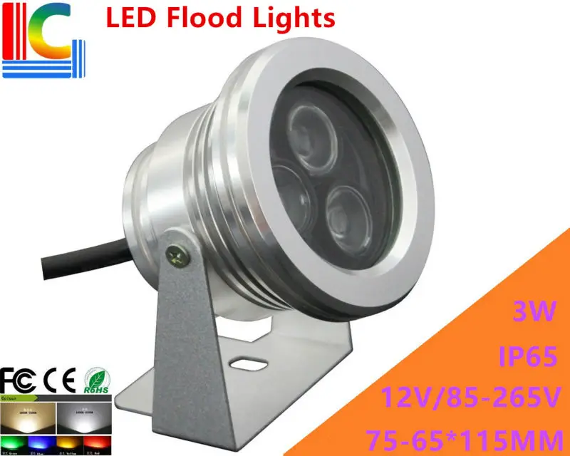 Светодиодные прожекторы 3 Вт для улицы IP65 алюминиевые светодиодные 12 в 110 В 220