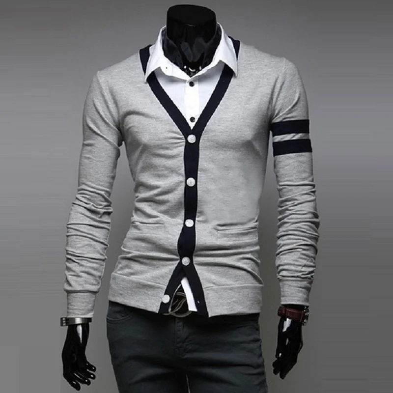 ZOGAA Brand Men Sweaters V-Neck Casual Cardigan Sweater Coat Streetwear High Quality Men Knitwear Sweater Pullover Men