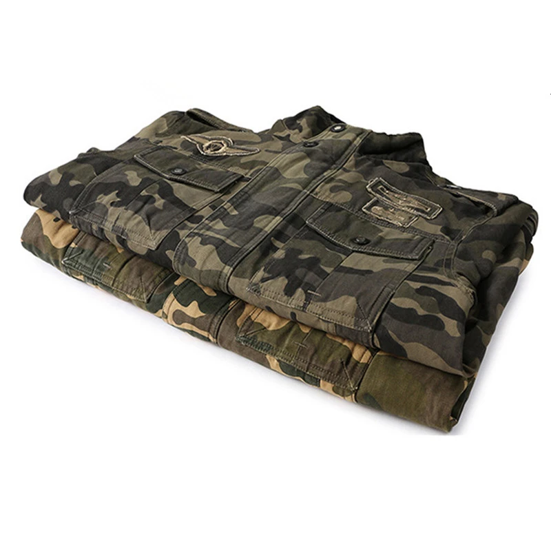 Мужская куртка бомбер камуфляжная ветрозащитная Повседневная в армейском стиле