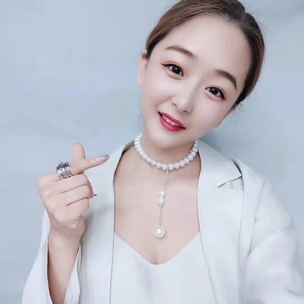 MENGJIQIAO новинка 2019 корейское модное ювелирное изделие элегантное ожерелье бусы из