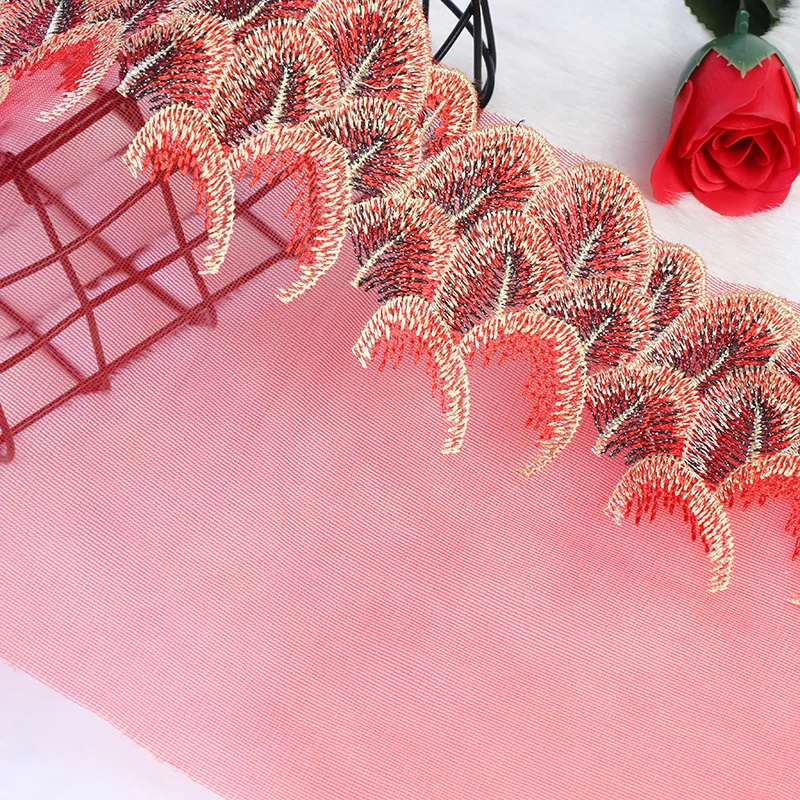 5yard /lot Tail embroidery lace feathers dress girl skirt DIY about 18-21CM | Дом и сад