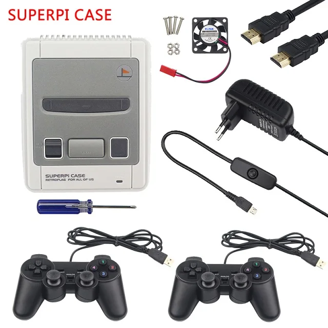Raspberry Pi 3 Retroflag SUPERPi чехол NESPi игровой комплект с вентилятором процессора и игровым контроллером 2 шт. для Raspberry Pi 3 Model B 3B Plus - Цвет: Kit 2