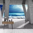 Самоклеящиеся обои на заказ, современные фотообои с каменным столбом, водонепроницаемые настенные фрески для гостиной, столовой, ландшафт с морскими волнами