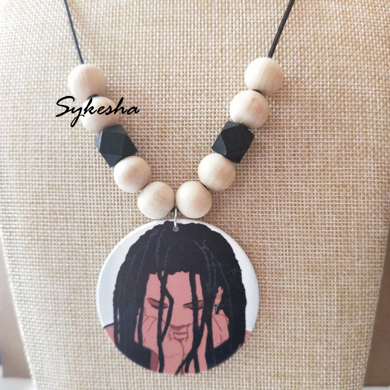 Черная веревка смешанные бусины ожерелья модели |