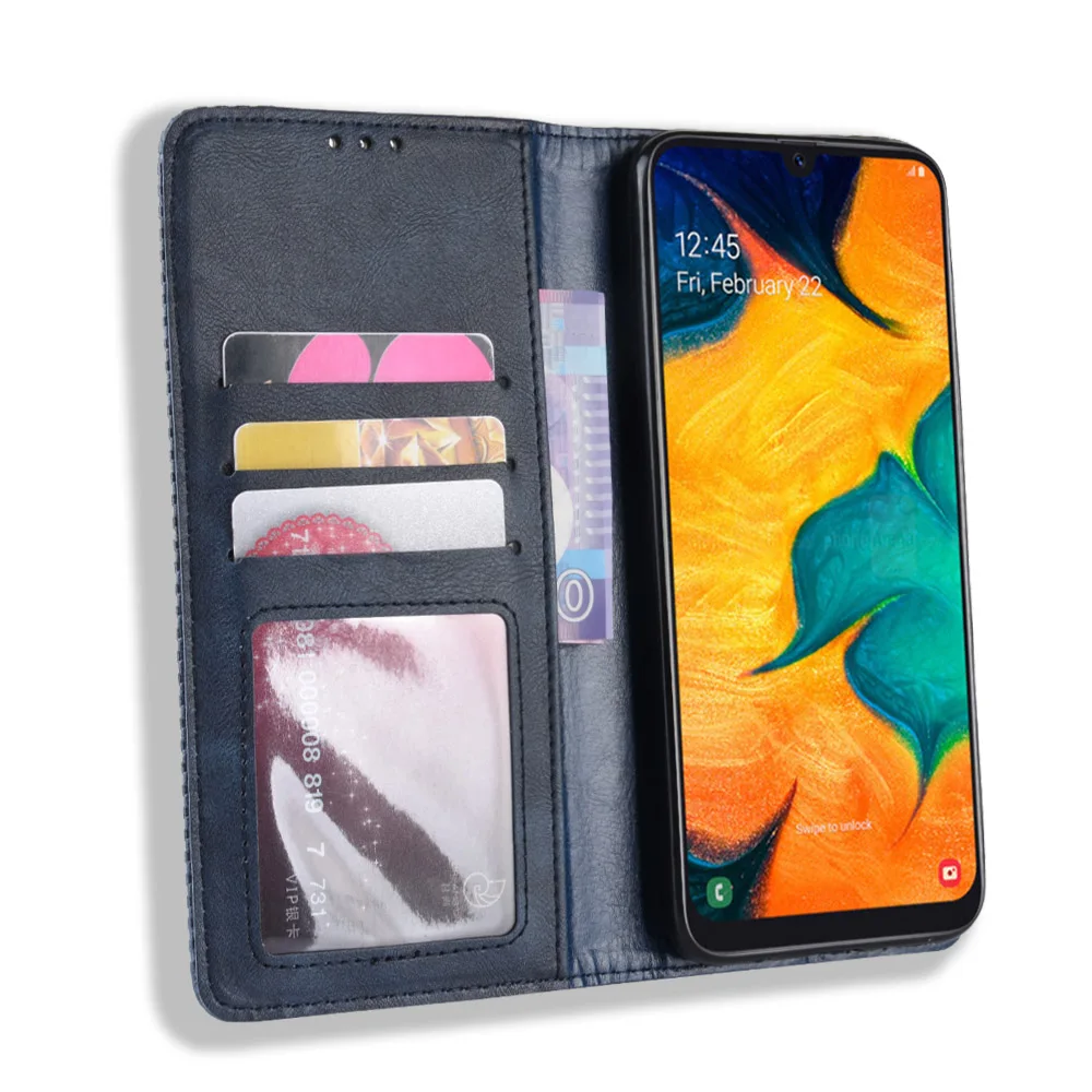 Кожаный чехол-книжка с магнитной застежкой в стиле ретро для Samsung Galaxy Note 10 Pro