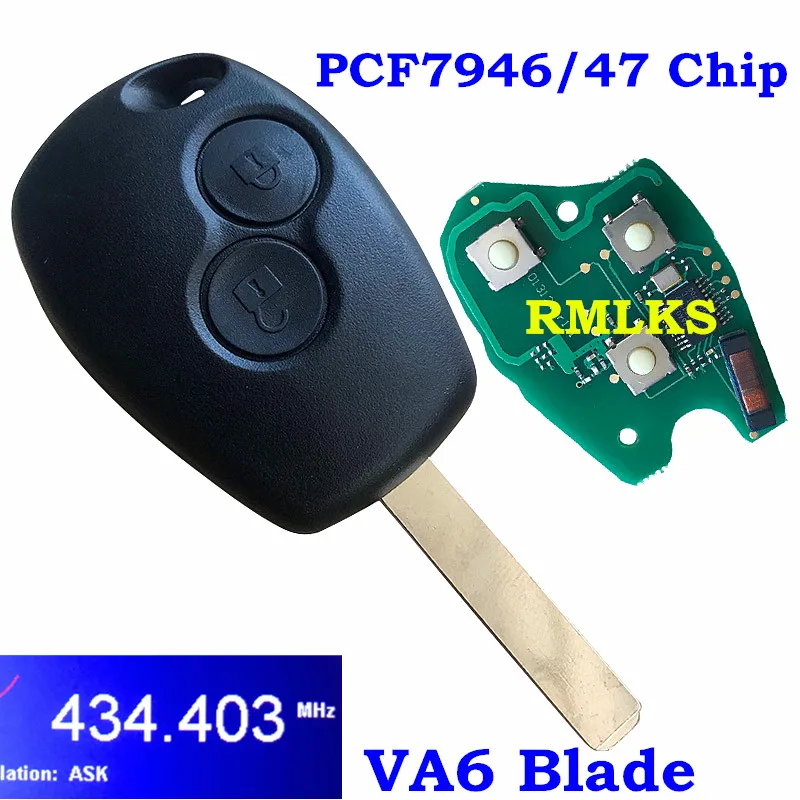 

Keyless Entry Remote Fob For Renault 2 Button Key For Duster Modus Clio 3 Twingo DACIA Logan Sandero 433MHz PCF7947/CF7946 Chip