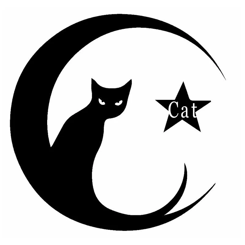 

30cm Cat Moon Star Fashion Car Styling Car Sticker 6z-053
