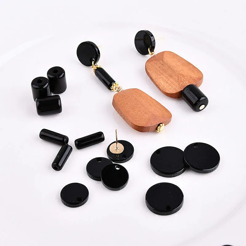 Diy Корейский ручной работы ювелирные изделия якли черный цилиндрический