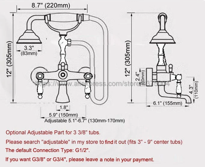 Настенный кран для ванной полированный хромированный раковины телефонный стиль