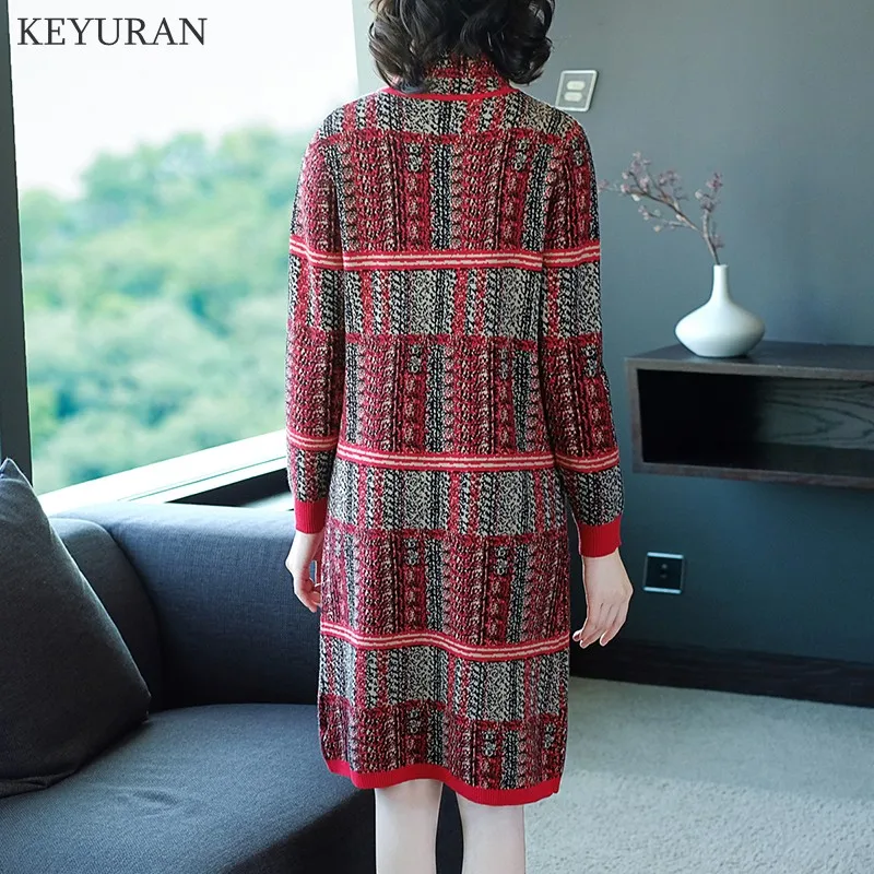Женское вязаное платье свитер элегантное свободное трикотажное большого