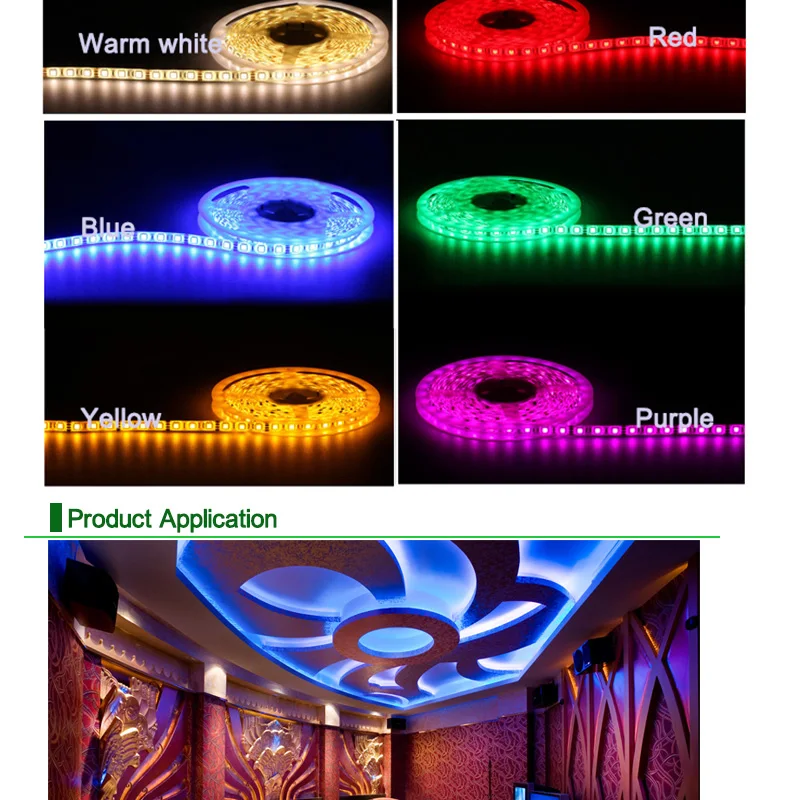 Светодиодная лента свет 5 м лента светодиодная SMD 5050 DC 12 В 60leds/M IP65 Водонепроницаемый для рождественской вечеринки дома украшения Гибкая RGB подсветкой Клейкие ленты led лента