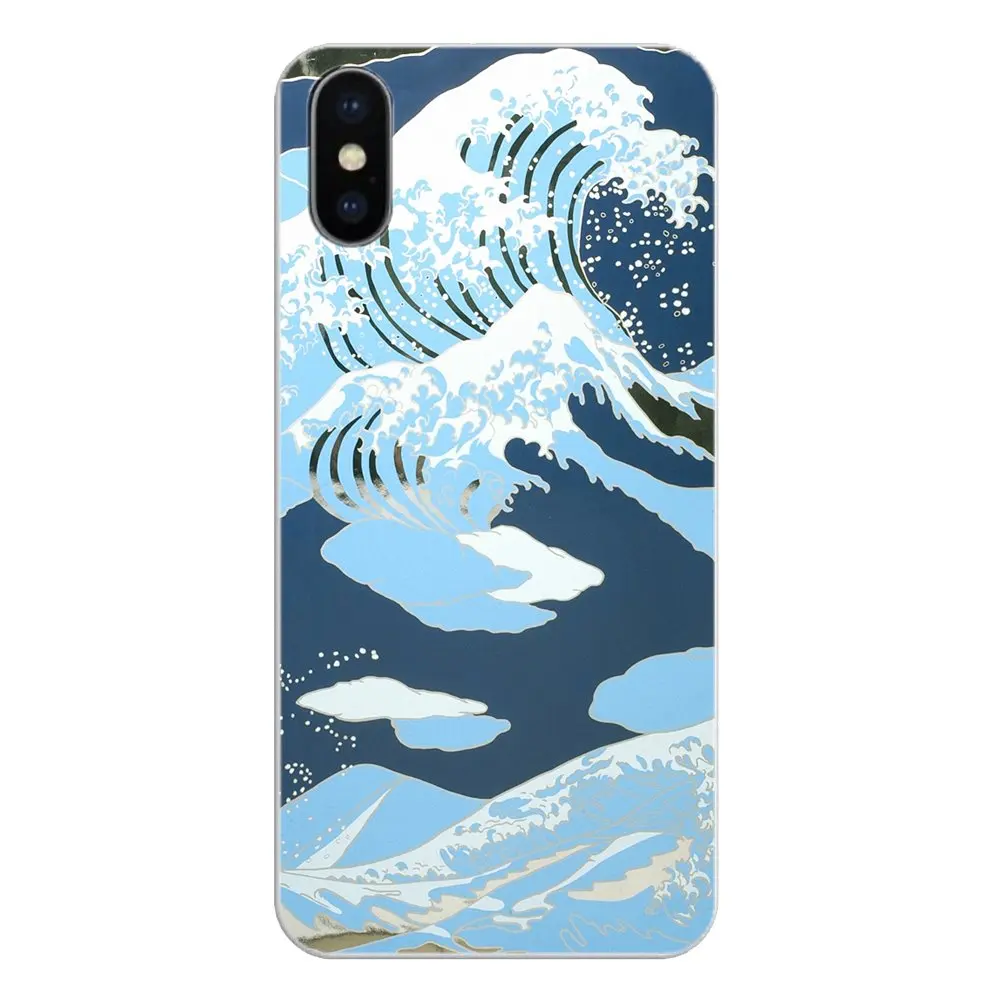 For Sony Xperia Z Z1 Z2 Z3 Z5 compact M2 M4 M5 E3 T3 XA Aqua LG G4 G5 G3 G2 Mini cartoon Wave Art Japanese Silicone Phone Covers |