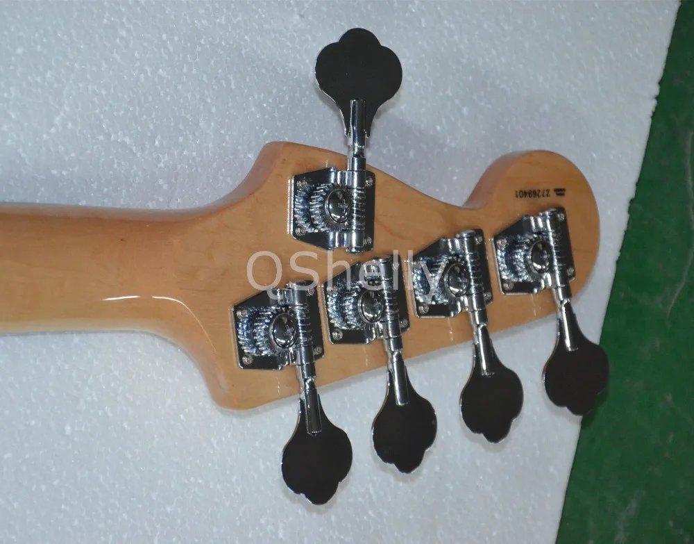 Высшее качество QShelly под заказ jazz quiteld maple alder body 5 струн Эбеновое дерево без