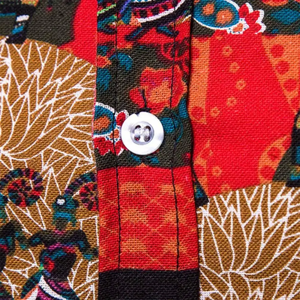 Fadzeco африканская одежда Dashik цветочный воротник поло мужская рубашка большого