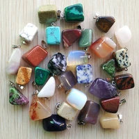 wholesale 50pcslot 2019 hot selling trendy assorted natural stone mixed irregular shape pendants charms jewelry free shipping