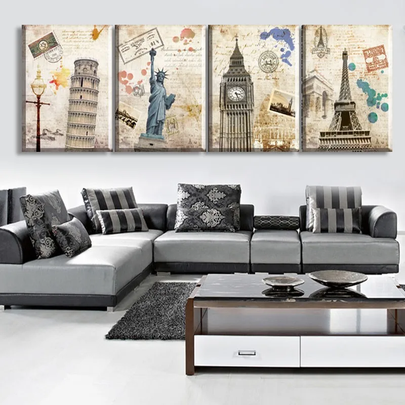 Большая статуя свободы Эйфелева башня наклонная Пизы достопримечательность