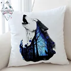 Чехол с рисунком воющего волка, 45x45 см