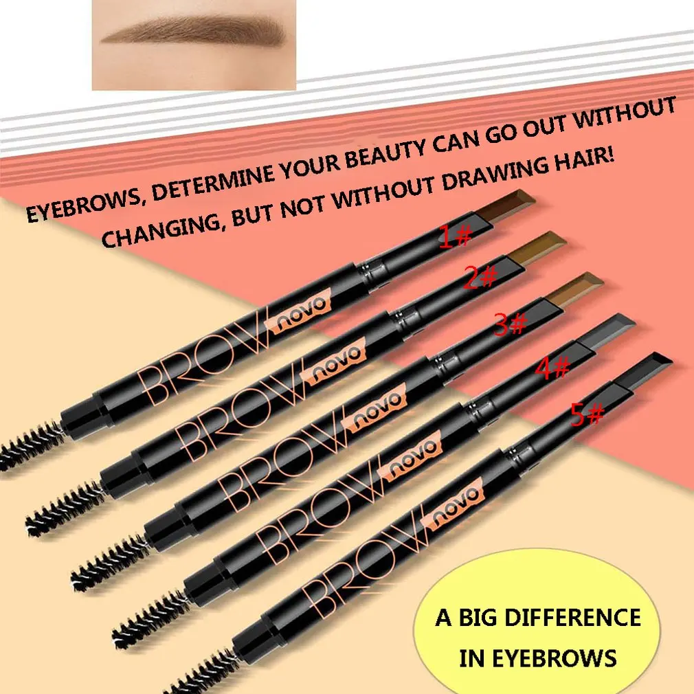 For Novo Double Head Automatic Rotation Waterproof Is Not Smudged Eyebrow Shaping Pencil With Replacement Core Makeup | Красота и