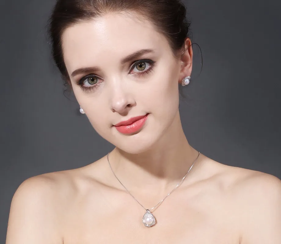 FENASY, 925 пробы, серебряные, пресноводные жемчужные Ювелирные наборы для женщин, Boho Shell, дизайнерские ювелирные изделия, серьги, массивное ожерелье, набор