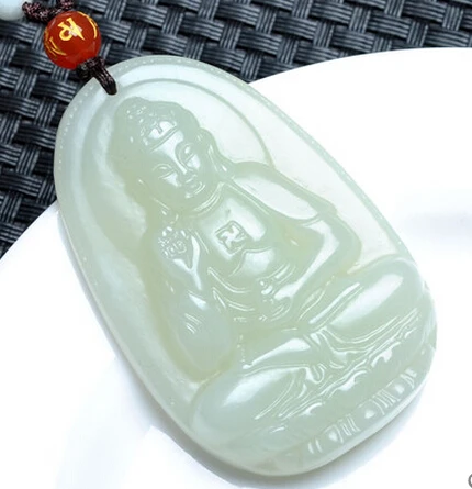 DYY 1026 + Amitabha и Tian Yuqing белый нефритовый Будда Кулон медальон свинья собака