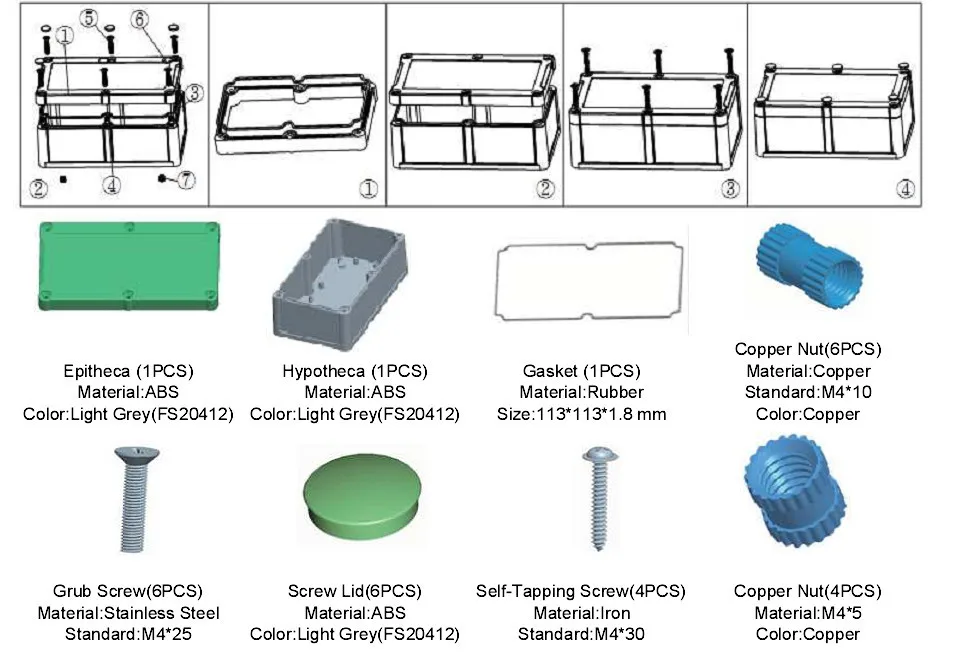 1 шт. водонепроницаемая коробка 200*94*60 мм ip 68 распределительная pcb diy szomk корпус для