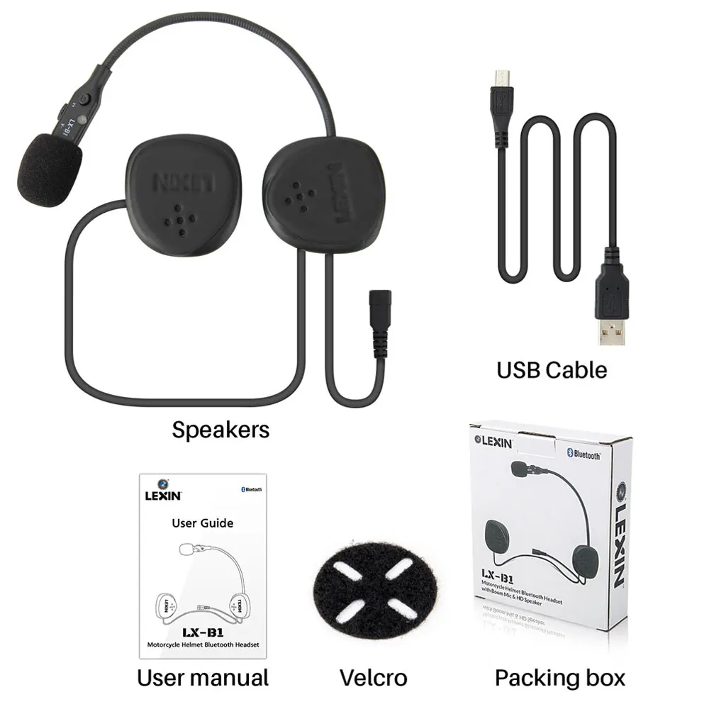 LEXIN Новое поступление LX-B1 Bluetooth шлем гарнитуры с водонепроницаемым и громким объемом для мотоцикла/снегохода/сноуборда