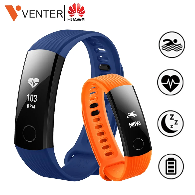 Оригинальный умный Браслет huawei Honor Band 3 браслет для плавания 5 АТМ 0 91 дюймов OLED