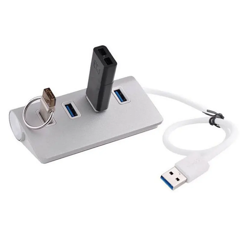 EASYA Мульти USB 3,0 концентратор адаптер портативные концентраторы USB разветвитель 4 порта 5 Гбит/с Алюминиевый сплав серебро для портативных ПК Компьютерное использование