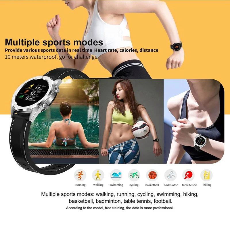 Dt28 Smart Bracelet Heart Rate Blood Pressure Sleep Monitering Watch Remote Control Music Photo Wristband Multi-Sport Mode Ban |