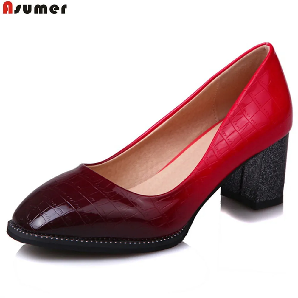 Женские туфли лодочки на высоком каблуке с квадратным носком размеры 32 44|women high heel