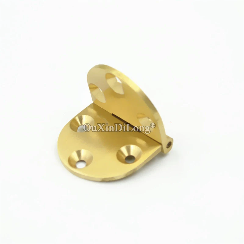 

High Quality 100PCS Solid Brass Flap Hinges Butler Tray Hinge Round Folding Edge Folded Table Hinges w Screws