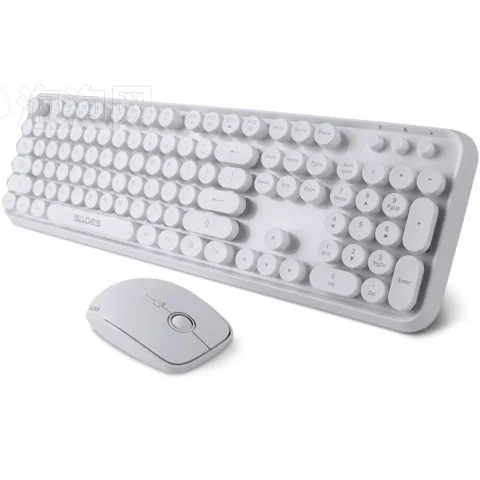 Punk Retro Round Mute 2.4Ghz Wireless Keyboard and Mouse Set Computer Games.Office Home Combo | Компьютеры и офис