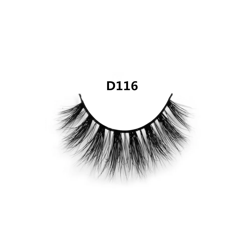 

Natural Long False Eyelashes Make-up Hand-made Plastic Cotton Stalk 100% 3D Mink Hair Curling With High Quality D116