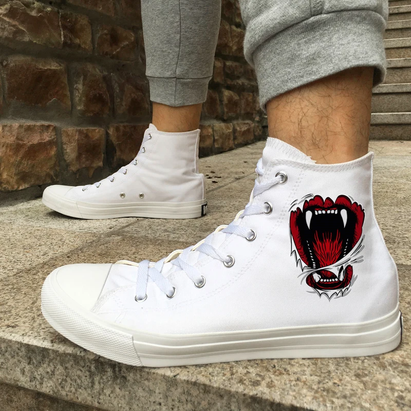 Женские холщовые кроссовки Wen Wild Beast с большим ртом оригинальный дизайн белые