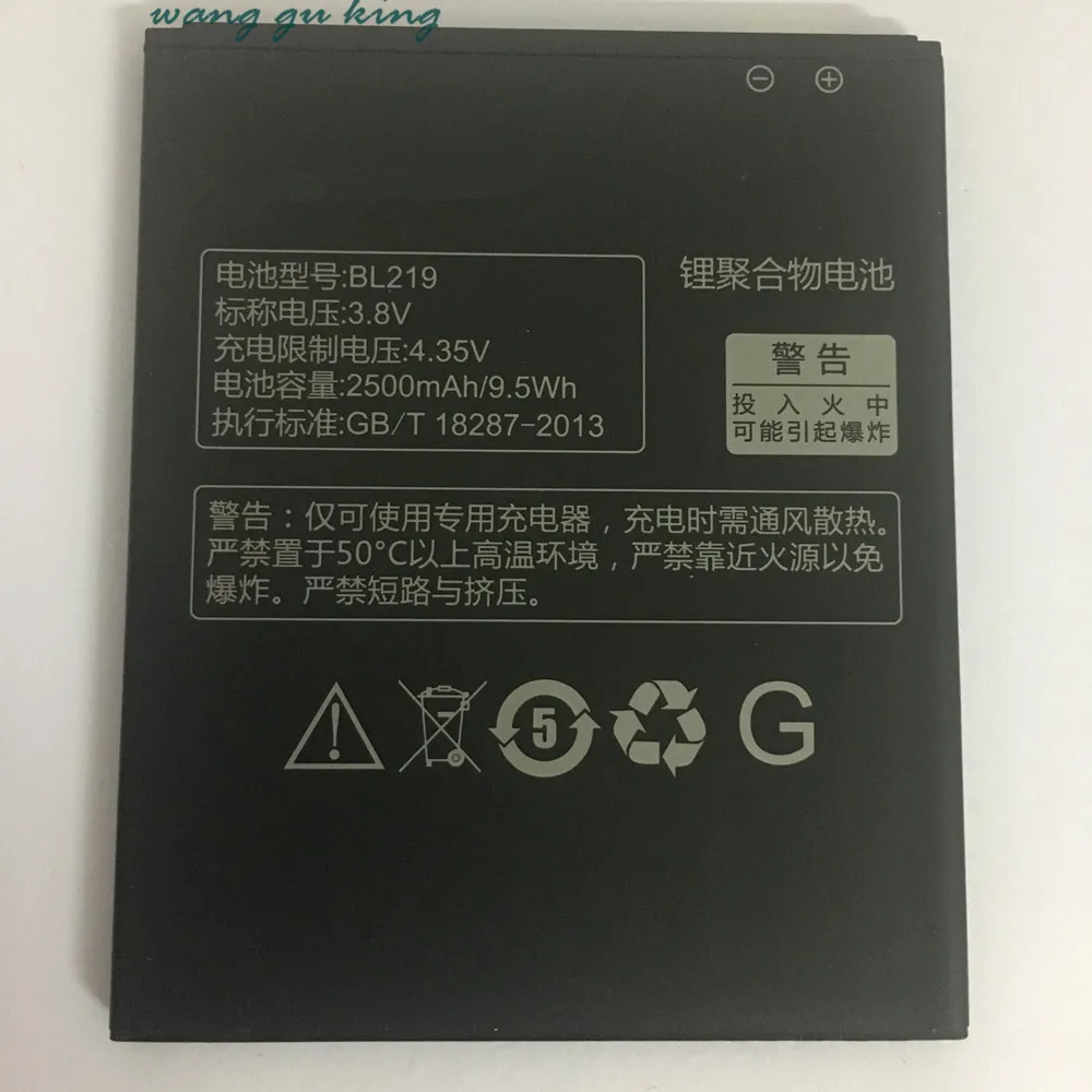 100% Оригинальный запасной аккумулятор BL219 2500 мАч для Lenovo A880 S856 A889 A890e S810t A850 +