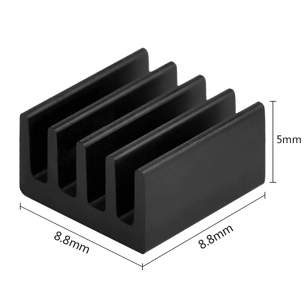 [MOQ 100 pcs ]Set of 2pcs Black Aluminum Heatsink Heat Sinks Cooler Cooling Kit for Raspberry Pi 3 2 Model B+ | Компьютеры и офис