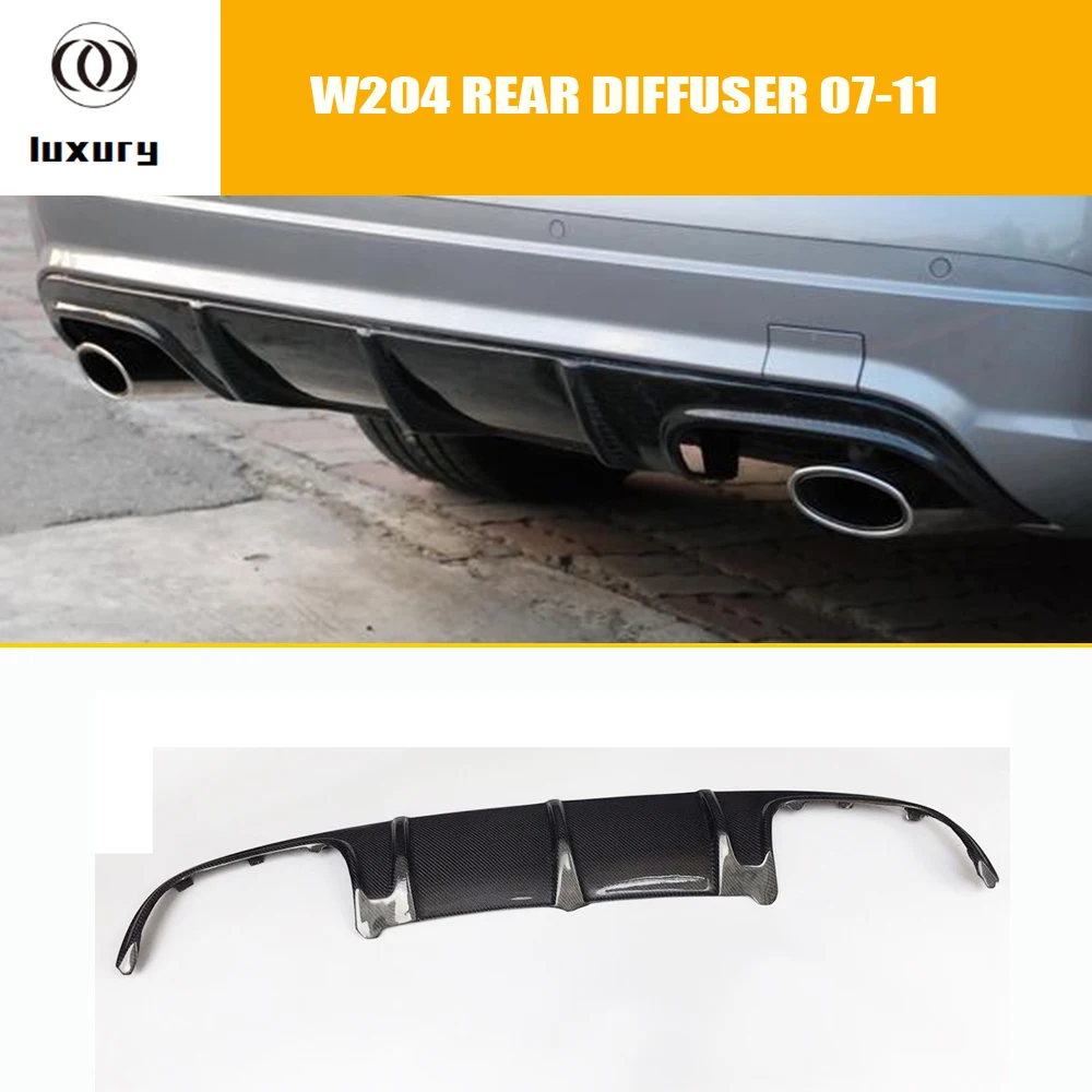 C63 Стиль углеродного волокна задний бампер диффузор для Benz W204 пред facelift C180 C200 C300 с